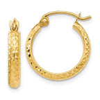 Leslie's 10K D/C Hinged Hoop Earrings