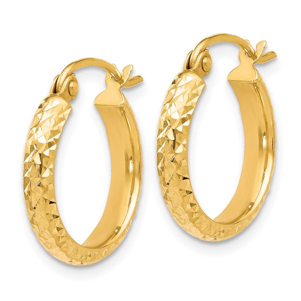 Leslie's 10K D/C Hinged Hoop Earrings - Image 2