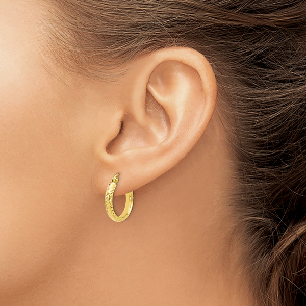 Leslie's 10K D/C Hinged Hoop Earrings - Image 3