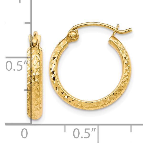Leslie's 10K D/C Hinged Hoop Earrings - Image 4