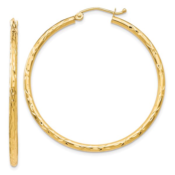 Leslie's 10K Textured Hinged Hoop Earrings