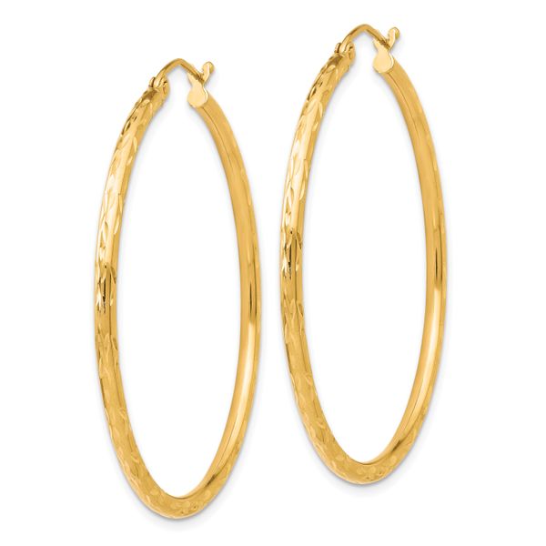 Leslie's 10K Textured Hinged Hoop Earrings - Image 2