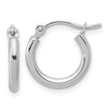 Leslie's 10K White Gold Polished Hinged Hoop Earrings