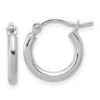 Leslie's 10K White Gold Polished Hinged Hoop Earrings