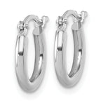 Leslie's 10K White Gold Polished Hinged Hoop Earrings - Image 2