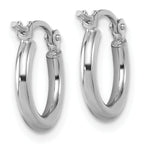Leslie's 10K White Gold Polished Hinged Hoop Earrings - Image 4