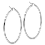 Leslie's 10K White Gold Polished Hinged Hoop Earrings - Image 4