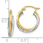 Leslie's 10K Two-tone D/C Hinged Hoop Earrings - Image 4
