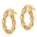 Leslie's 10K Polished and Textured Twisted Hinged Hoop Earrings - Image 2