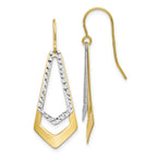 Leslie's 10K Two-tone D/C Shepherd Hook Dangle Earrings