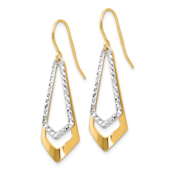 Leslie's 10K Two-tone D/C Shepherd Hook Dangle Earrings - Image 2