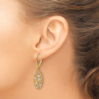 Leslie's 10K w/Rhodium D/C Leverback Dangle Earrings - Image 3
