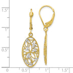 Leslie's 10K w/Rhodium D/C Leverback Dangle Earrings - Image 4
