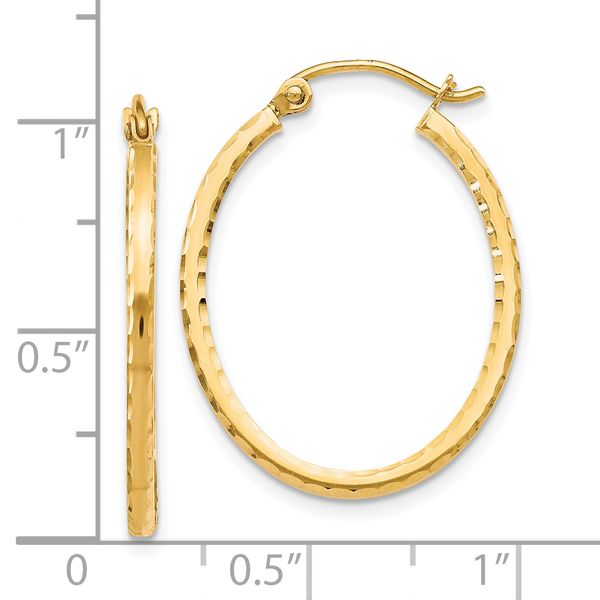 Leslie's 10K D/C Hinged Hoop Earrings - Image 4