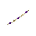 14K Yellow Gold Oval Amethyst and Diamond Bracelet