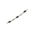 14K White Gold Oval Sapphire and Diamond Bracelet