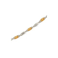 14K White Gold Oval Citrine and Diamond Bracelet