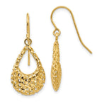 Leslie's 10K Textured D/C Shepherd Hook Dangle Earrings