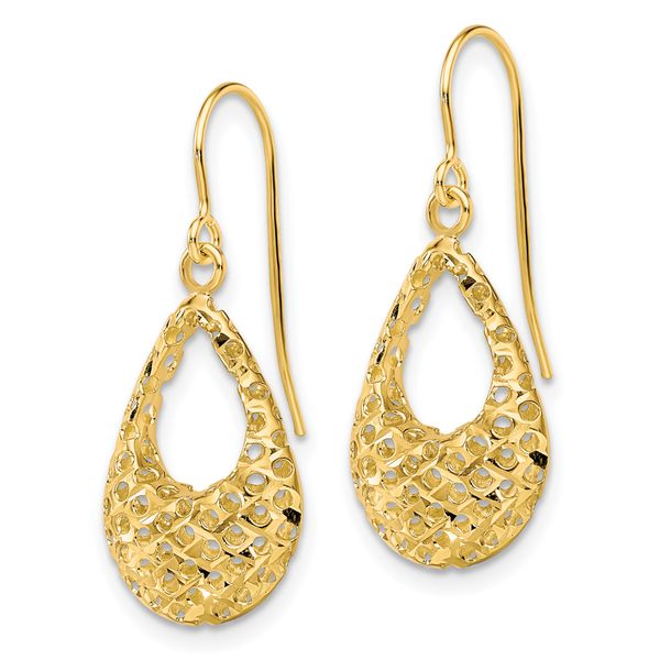 Leslie's 10K Textured D/C Shepherd Hook Dangle Earrings - Image 2