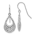 Leslie's 10K White Gold Textured Shepherd Hook Dangle Earrings