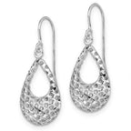 Leslie's 10K White Gold Textured Shepherd Hook Dangle Earrings - Image 2