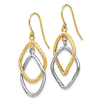 Leslie's 10K Two-tone Shepherd Hook Dangle Earrings - Image 2