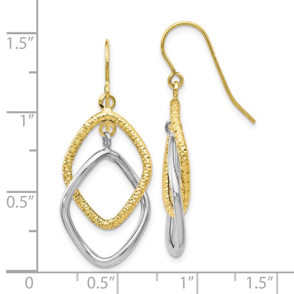 Leslie's 10K Two-tone Shepherd Hook Dangle Earrings - Image 4