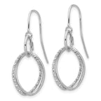 Leslie's 10K White Gold Polished and Textured Shepherd Hook Earrings - Image 2