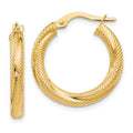Leslie's 10K Textured Hinged Hoop Earrings