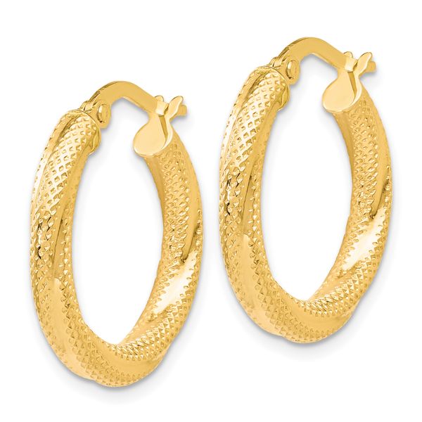 Leslie's 10K Textured Hinged Hoop Earrings - Image 2