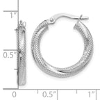 Leslie's 10K White Gold Textured Hinged Hoop Earrings - Image 4