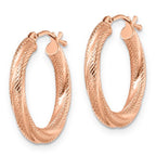Leslie's 10K Rose Gold Textured Hinged Hoop Earrings - Image 2