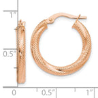 Leslie's 10K Rose Gold Textured Hinged Hoop Earrings - Image 4