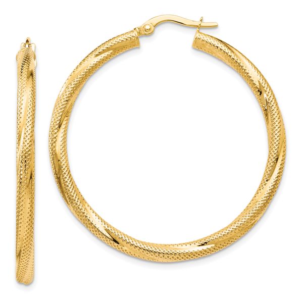 Leslie's 10K Twisted Hinged Hoop Earrings