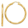Leslie's 10K Twisted Hinged Hoop Earrings
