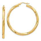 Leslie's 10K Twisted Hinged Hoop Earrings