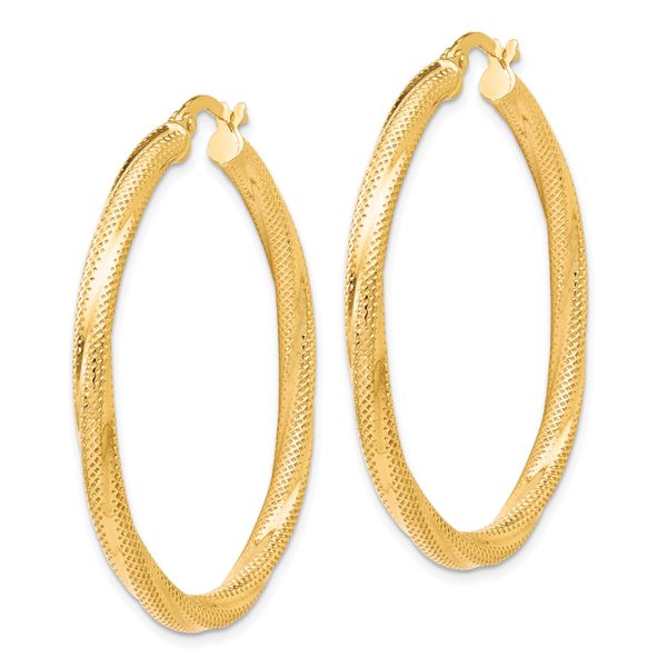 Leslie's 10K Twisted Hinged Hoop Earrings - Image 2
