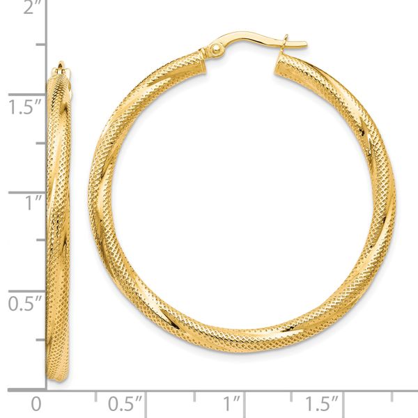 Leslie's 10K Twisted Hinged Hoop Earrings - Image 4