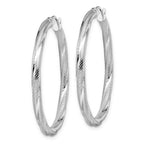 Leslie's 10K White Gold Twisted Hinged Hoop Earrings - Image 2