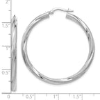 Leslie's 10K White Gold Twisted Hinged Hoop Earrings - Image 4
