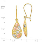Leslie's 10K w/White and Rose Rhodium D/C Dangle Earrings - Image 4