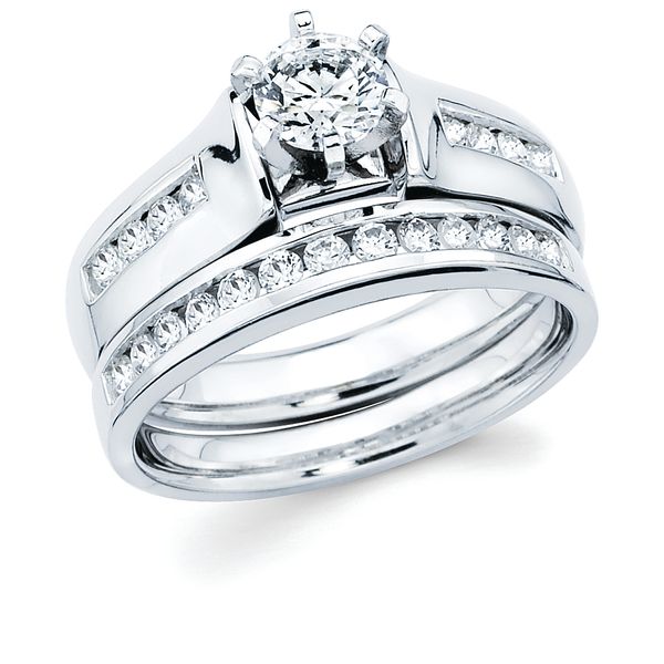 14k White Gold Bridal Set