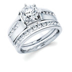 14k White Gold Bridal Set