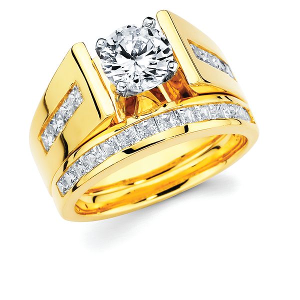 14k Yellow Gold Bridal Set