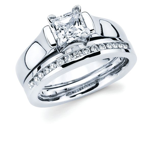 14k White Gold Bridal Set