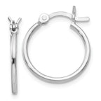 Leslie's Sterling Silver Rhodium-plated Polished Hinged Hoop Earrings