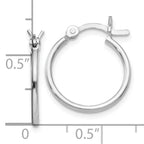 Leslie's Sterling Silver Rhodium-plated Polished Hinged Hoop Earrings - Image 4