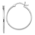 Leslie's Sterling Silver Rhodium-plated Polished Hinged Hoop Earrings