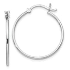 Leslie's Sterling Silver Rhodium-plated Polished Hinged Hoop Earrings