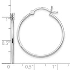 Leslie's Sterling Silver Rhodium-plated Polished Hinged Hoop Earrings - Image 4